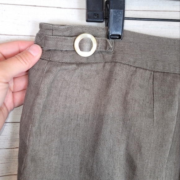 J. Jill 100% Linen Wide Leg Crop Trousers in Taupe Brown, sz 16 - Picture 8 of 10